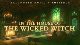 Halloween Music & Ambience | Witch House on a Thunder Night | Cozy Fire and Potion Brewing