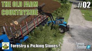 Cutting Trees for Pallets & Picking Stones ! | #02 THE OLD FARM COUNTRYSIDE | FS22 | Playstation 5