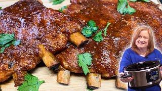 SLOW COOKED St Louis BBQ RIBS in the Crockpot