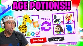 We Make A NEON Giraffe Using the NEW Age Up Potions in Adopt Me!