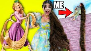 I Survived in World's Longest Hair for 24 hours! *Rapunzel in Real life* 