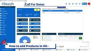 How to add Products in Hitech Billing Software in English | Maintain Stock |  Item Edit Delete Stock