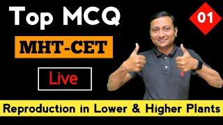 TOP MCQ Reproduction in Lower & Higher Plants | Part 1 | MHT-CET@2024 | Digambar Mali #mhtcet