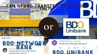 BDO Unibank and BDO network bank. Are they the same? (side by side comparison) answering FAQ