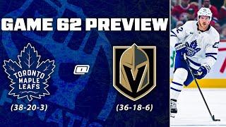 Maple Leafs at Vegas Golden Knights Preview - Game 62 Lineups, Goaltenders, and Best Bets