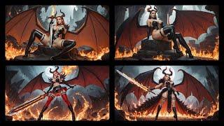 Stunning Artistic Porn Attir with Hell Succubus in Sexy, Fierce Combat Outfit