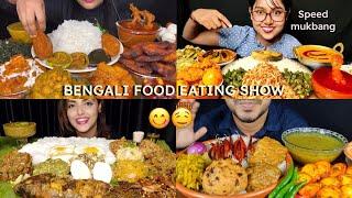 ASMR BENGALI FOOD EATING SHOW | dal chawal, aloo bhorta, bengan bhorta, fry fish, chicken curry