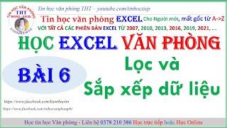 Học excel - Bài 6: Sắp xếp và lọc dữ liệu trong excel