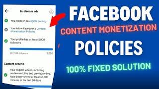Facebook Monetization Policy Issues 2024 - Causes & How to Solve them 3 method (Complete Tutorial)