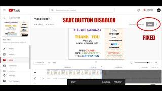 SAVE Disabled Fixed in YouTube Editor trim option | How to enable save option in YouTube Trim 2021