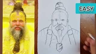 How to draw Premanand Maharaj ji Drawing || Premanand Maharaj Drawing