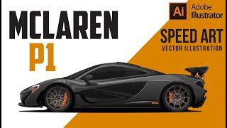 Vector car tutorial | McLaren P1 Illustration | How to draw a Car