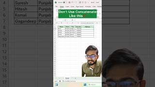 Don't Use Concatenate in Excel‼️Instead Use Amazing Trick #exceltips #exceltricks #excel #shorts