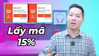 Hướng dẫn lấy voucher 15% Shopee siêu sale 25.12 - Cách áp mã giảm giá - cách vào Shopee MobileCity