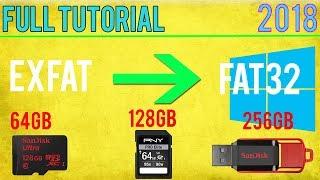 Format 64GB+ SD Card/Drive to FAT32 2018 FREE