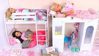 Baby Dolls Evening Dress up in Bunk Bedroom with Girls Toys