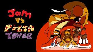 Jam vs Pizza Tower Title cards and Chuck stickers showcase