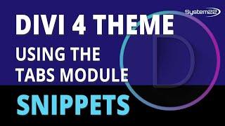 Divi Theme Using The Tabs Module 