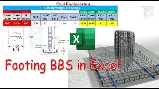 How to make Footing BBS Calculator in Excel | BBS In EXCEL | BBS -Part -1