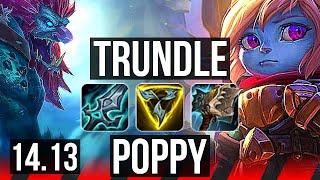 TRUNDLE vs POPPY (TOP) | Godlike, Rank 12 Trundle | EUNE Grandmaster | 14.13