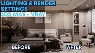 Interior Night Lighting & Render Settings Tutorial | 3Ds Max - Vray Interior Lighting Advance