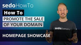 How to promote the sale of a domain with a Homepage Showcase on Sedo