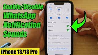 iPhone 13/13 Pro: How to Turn On/Off WhatsApp Notification Sounds
