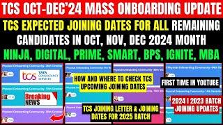 TCS OCT-DEC QUARTER ONBOARDING UPDATE | TCS NEW DOJ | PENDING JOINING | TCS DOJ FOR 2025, 2024 BATCH