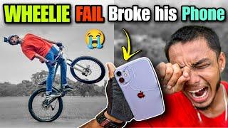 SHOCKING WHEELIE FAIL l My iPhone Got Destroyed | How to Wheelie?