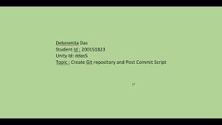 GIT Hooks: Post-commit Script Demo By Debosmita