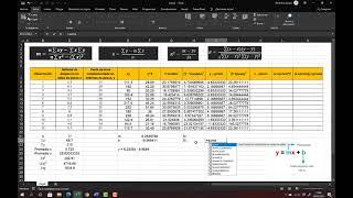 REGRESIÓN LINEAL - Método de mínimos cuadrados en excel