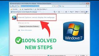 Fix Internet Explorer Cannot Display the Webpage - Diagnose connection problems Error in Windows 7