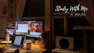 STUDY WITH ME FOR 6 HOURS | Calm Piano Music | 50/10 Pomodoro| Hara Studies