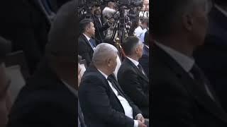 Moment Sadyr Japarov of Kyrgyzstan meets Russian president Putin #shortsfeed #shortvideo #shorts