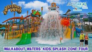 Walkabout Waters Splash Park Tour at Aquatica Water Park Orlando (Jan 2023) [4K]