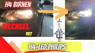 H4 Birne wechseln Polo und Einbau Philips H4-LED