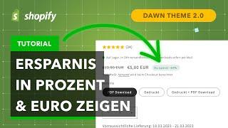 Shopify-Pro-Tipp: Ersparnis in Prozent und Euro anzeigen und Conversions steigern