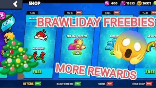 FREEBIES BRAWLIDAY REWARDS OPENING IN BRAWL STARS