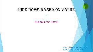 How To Hide Rows Based On Cell Value In Excel?