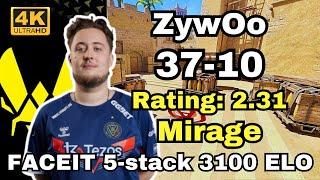 ZywOo (37-10) Rating:2.31 (Mirage) | Sep 21, 2024 #cs2 #pov