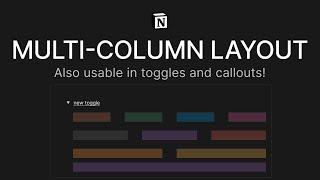How to Easily Create Multiple Columns in Notion (New Feature)