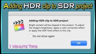 How to Add HDR clip to SDR project FCPX 2021 - 1 minute tips