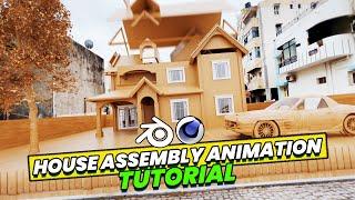 Create Awesome VFX House Assembly Animation with Blender & Cinema 4D - 3D Tracking AE Tutorial