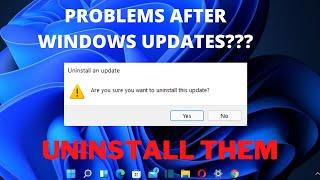 Uninstall Updates on Windows 11