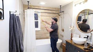 DIY 360 Hanging Shower Curtain Rod for Freestanding Deep Soak Tub Tips