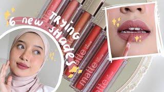 TRYING ALL NEW SHADES! | Wardah Matte Lip Cream