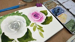 Watercolor Journal Day 22 (Roses)
