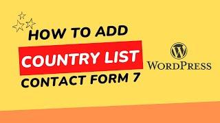 How to add country list in Contact Form 7 [FREE]