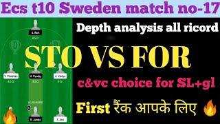 sto vs for dream11 |sto vs for ecs dream11 team prediction |ecs t10 dream11 team of today match