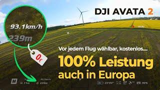 DJI Avata 2 - 100% Leistung und maximale Geschwindigkeit für EU-Drohnen, ohne Hack und kostenlos!